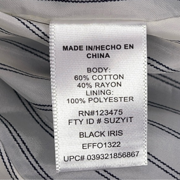 Small Company Ellen Tracy Blue Stretch Lined Blazer Womens Button Closure - Picture 13 of 14